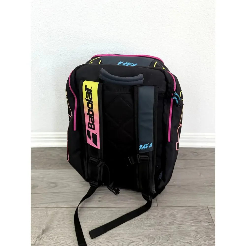 Babolat Pure Aero Rafa Tennis Backpack 3 Racquet Bag Navy Pink Yellow Rare